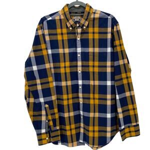 J.Crew, Men's, Blue & Yellow Check Shirt, - Size L